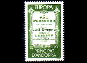 Andorra frz. Mi.Nr. 360 Europa 85, Titelseite Oper Öe Val d'Andorre (2,10)