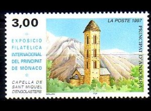 Andorra frz. Mi.Nr. 517 Briefmarkenausstellung Monaco, Kirche St. Miquel (3)