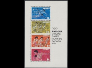 Antigua Mi.Nr. Block 25 Olympia 1976 Montreal, u.a. Schwimmen, Rad, Laufen 