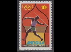 Antigua Mi.Nr. 558 Olymp. Sommerspiele Moskau, Speerwerfen (10)