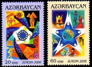 Aserbaidschan Mi.Nr. 638-39A Europa 2006, Integration (2 Werte)