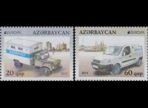 Aserbaidschan Mi.Nr. 973-74A Europa 13 Postfahrzeuge (2 Werte)