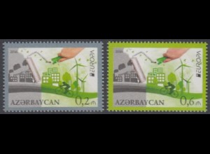 Aserbaidschan MiNr. 1140-41A Europa 16, Umweltbewusst leben (2 Werte)