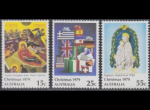 Australien Mi.Nr. 696-98 Weihnachten 1979 (3 Werte)