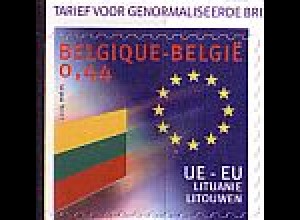 Belgien Mi.Nr. 3346 Erweiterung der EU: Litauen-Flagge (selbstkl.) (0,44)