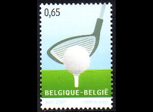 Belgien Mi.Nr. 3652 WM Golf, Golfball auf Tee, Driver (0,65)