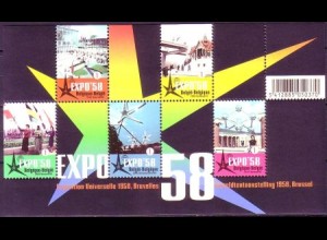 Belgien Mi.Nr. Block 133 Weltausstellung EXPO '58 Brüssel