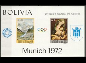 Bolivien Mi.Nr. Block 34, Sommerolympiade 72 mit Stadtwappen von München