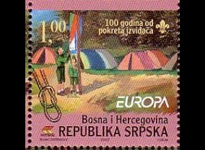 Bosnien-Herz.Serb. Mi.Nr. 386Do Europa 07, Pfadfinder, oben geschn. (1,00)