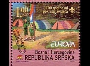 Bosnien-Herz.Serb. Mi.Nr. 386Du Europa 07, Pfadfinder, unten geschn. (1,00)