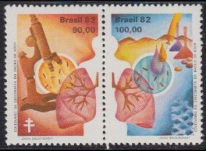 Brasilien Mi.Nr. Zdr.1879-80 Entdeckung des Tuberkulose-Erregers 
