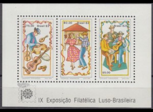 Brasilien Mi.Nr. Block 52 Portug.-brasil. Briefmarkenausstellung LUBRAPEX ’82 