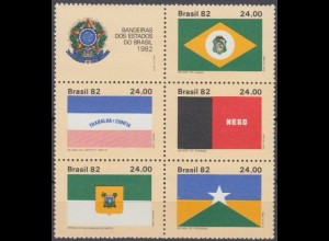 Brasilien Mi.Nr. Zdr.1937-41 Flaggen der Bundesstaaten 