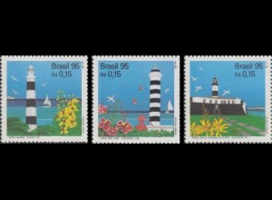 Brasilien Mi.Nr. 2661-63 Leuchttürme, Seevögel, Blumen (3 W.)