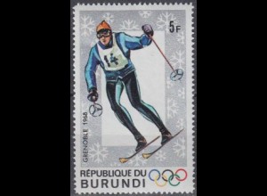 Burundi Mi.Nr. 386A Olympia 1968 Grenoble, Abfahrtslauf, gezähnt (5)