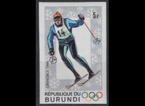 Burundi Mi.Nr. 386B Olympia 1968 Grenoble, Abfahrtslauf, ungezähnt (5)