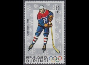 Burundi Mi.Nr. 387A Olympia 1968 Grenoble, Eishockey, gezähnt (10)