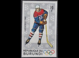 Burundi Mi.Nr. 387B Olympia 1968 Grenoble, Eishockey, ungezähnt (10)