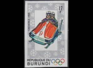 Burundi Mi.Nr. 389B Olympia 1968 Grenoble, Zweierbob, ungezähnt (17)