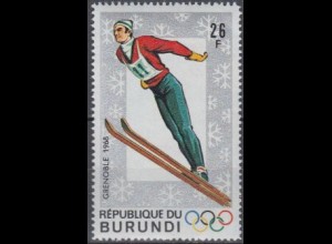 Burundi Mi.Nr. 390A Olympia 1968 Grenoble, Skispringen, gezähnt (26)