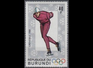 Burundi Mi.Nr. 391A Olympia 1968 Grenoble, Eisschnelllauf, gezähnt (40)