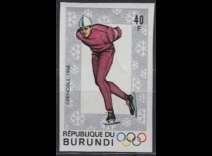 Burundi Mi.Nr. 391B Olympia 1968 Grenoble, Eisschnelllauf, ungezähnt (40)