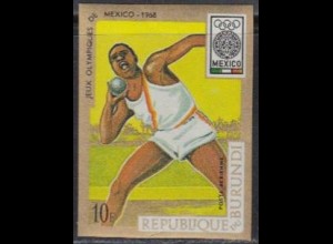 Burundi Mi.Nr. 451B Olympia 1968 Mexiko, Kugelstoßen, ungezähnt (10)
