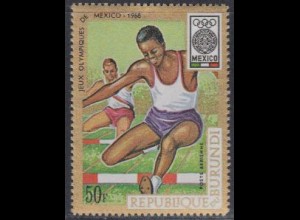 Burundi Mi.Nr. 454A Olympia 1968 Mexiko, Hürdenlauf, gezähnt (50)