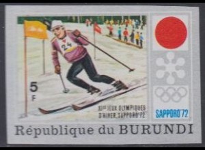 Burundi Mi.Nr. 844B Olympia 1972 Sapporo, Slalom, ungezähnt (5)