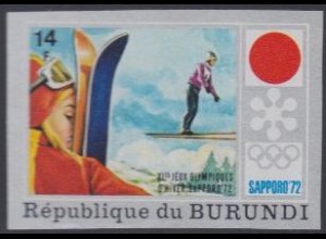 Burundi Mi.Nr. 847B Olympia 1972 Sapporo, Skispringen, ungezähnt (14)