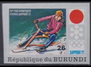 Burundi Mi.Nr. 850B Olympia 1972 Sapporo, Skibob, ungezähnt (26)