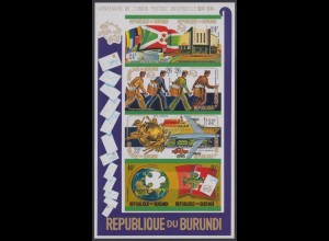 Burundi Mi.Nr. Block 80B 100Jahre Weltpostverein, ungezähnt