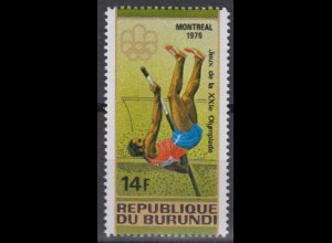 Burundi Mi.Nr. 1264A Olympia 1976, Montreal, Stabhochsprung, gezähnt (14)