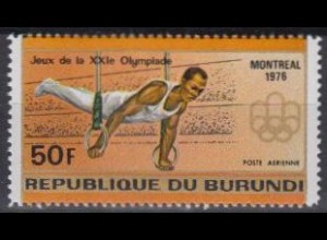 Burundi Mi.Nr. 1276A Olympia 1976 Montreal, Turnen Ringe, gezähnt (50)