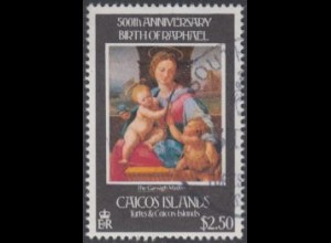 Caicos-Inseln Mi.Nr. 36 500.Geb. Raffael, Madonna (2,50)