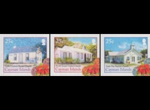 Cayman-Inseln MiNr. 1271-73 Weihnachten, Kirchen (3 Werte)