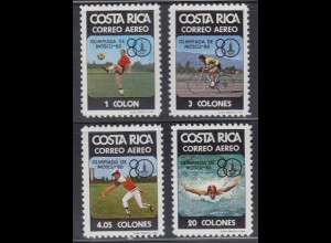 Costa Rica Mi.Nr. 1065-68 Olymp. Sommerspiele Moskau (4 Werte)