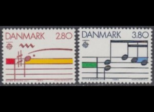 Dänemark Mi.Nr. 835-36 Europa 85, Europ.Jahr der Musik, Noten (2 Werte)