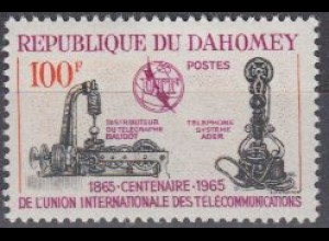 Dahomey Mi.Nr. 251 100 Jahre ITU, Telegraf, Telefon (100)