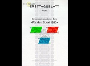 Berlin Mi.Nr. 4/80 Sporthilfe Speer Gewichth. Wasserball (Marken MiNr.621-623)
