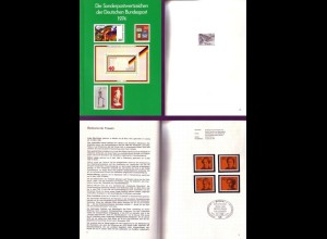 D,Bund Jahrbuch 1974 mit Sondermarken Bund + Berlin in Taschen + Schwarzdruck