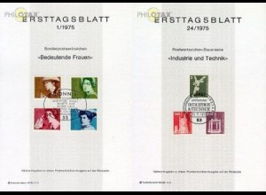 D,Bund Mi.Nr. 1-24/75 Kompletter Jahrgang der Ersttagsblätter 1975 (24 ETB)