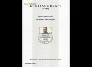 D,Bund Mi.Nr. 17/75 Mathias Erzberger (Marke MiNr.865)