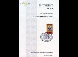 D,Bund Mi.Nr. 20/76 Tag der Briefmarke, Posthausschild (Marke MiNr.903)