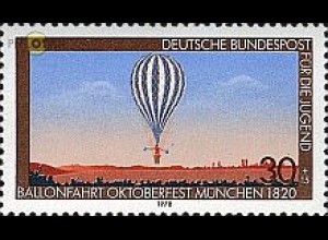 D,Bund Mi.Nr. 964 Jugend 78 Ballonfahrt Oktoberfest München 1820 (30+15)