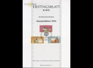 D,Bund Mi.Nr. 9/78 Europa, Baudenkmäler (Marken MiNr.969-971)