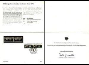 D,Bund Mi.Nr. 976 Interparlamentarische Konferenz Bonn (2 Paare)