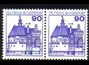 D,Bund Mi.Nr. 997 Paar Freim. Burgen & Schlösser, waager.Paar (2 x 90)
