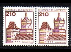D,Bund Mi.Nr. 998 Paar Freim. Burgen & Schlösser, waager.Paar (2 x 210)