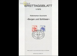 D,Bund Mi.Nr. 1/79 Freim. Burgen und Schlösser (Marken MiNr.996,997)